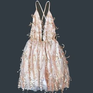 SequinCulotteHalterStringDress S